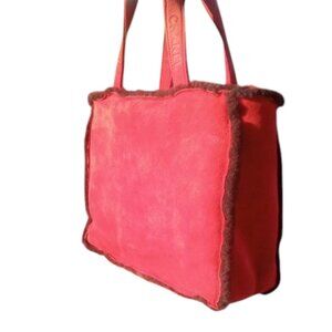 CHANEL Tote Bag Mouton Red CC| GUC